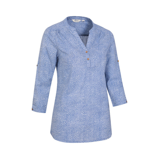 Corn Blue - Side - Mountain Warehouse Womens-Ladies Petra All-Over Print 3-4 Sleeve Shirt