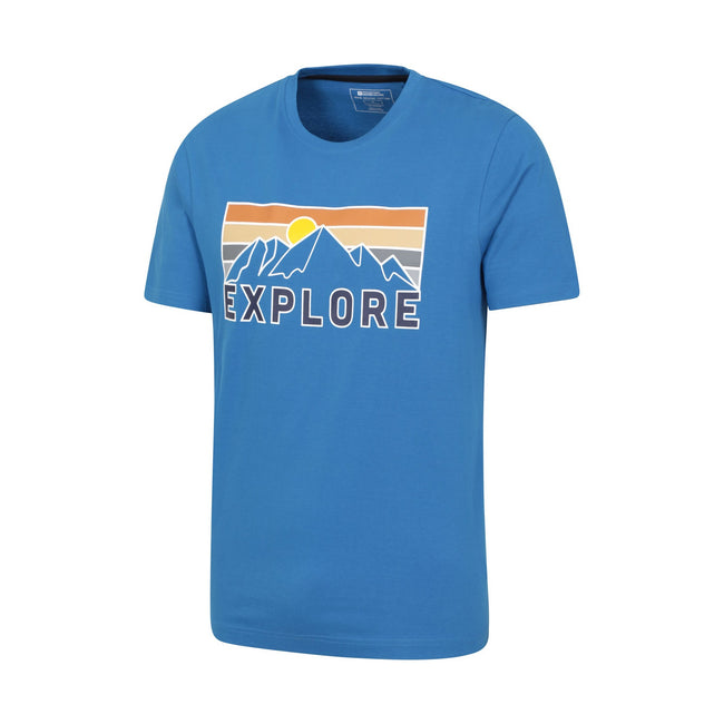 Blue - Side - Mountain Warehouse Mens Explore Organic T-Shirt