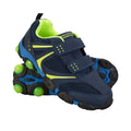 Navy-Lime Green - Close up - Mountain Warehouse Childrens-Kids Light Up Trainers