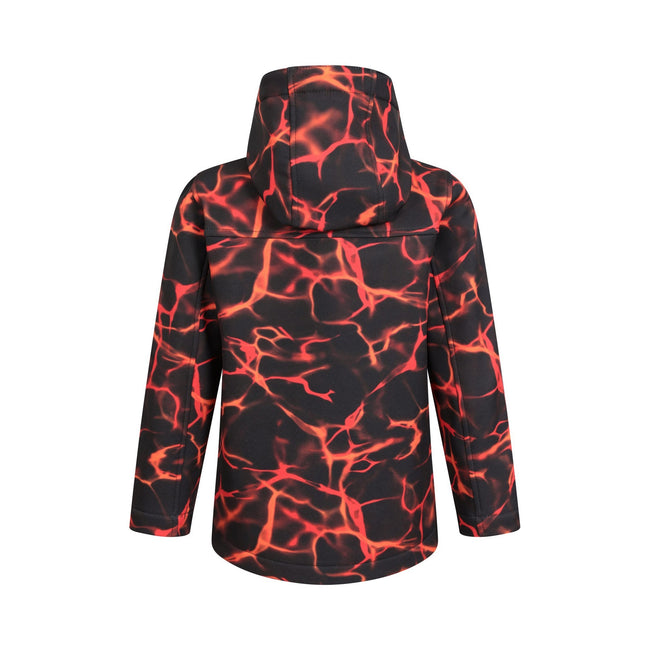 Rust-Black - Back - Mountain Warehouse Childrens-Kids Exodus II Ripple Water Resistant Soft Shell Jacket