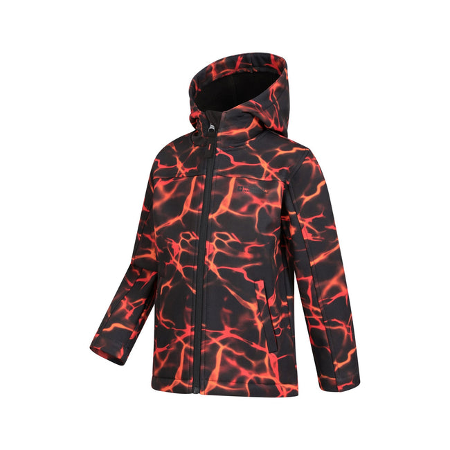 Rust-Black - Lifestyle - Mountain Warehouse Childrens-Kids Exodus II Ripple Water Resistant Soft Shell Jacket