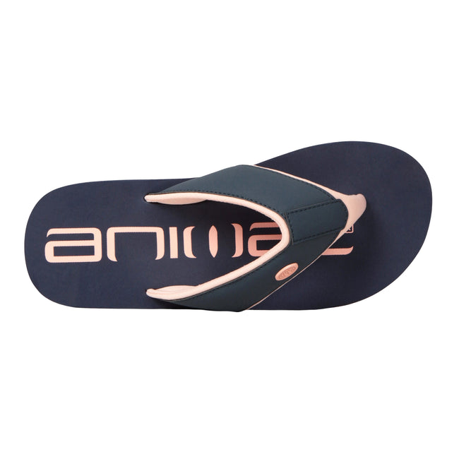 Navy - Back - Animal Womens-Ladies Marti Recycled Flip Flops