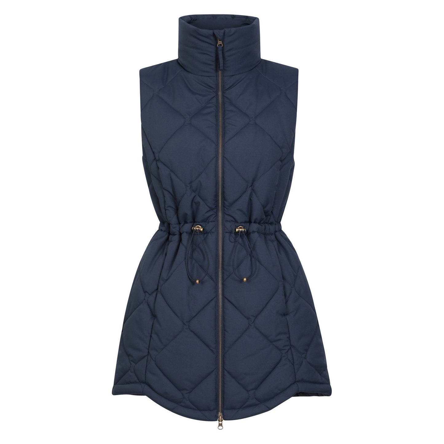 Navy - Pack Shot - Mountain Warehouse Womens-Ladies Rye Quilted Long Length Gilet