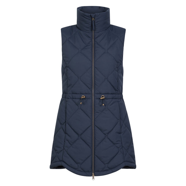 Navy - Front - Mountain Warehouse Womens-Ladies Rye Quilted Long Length Gilet