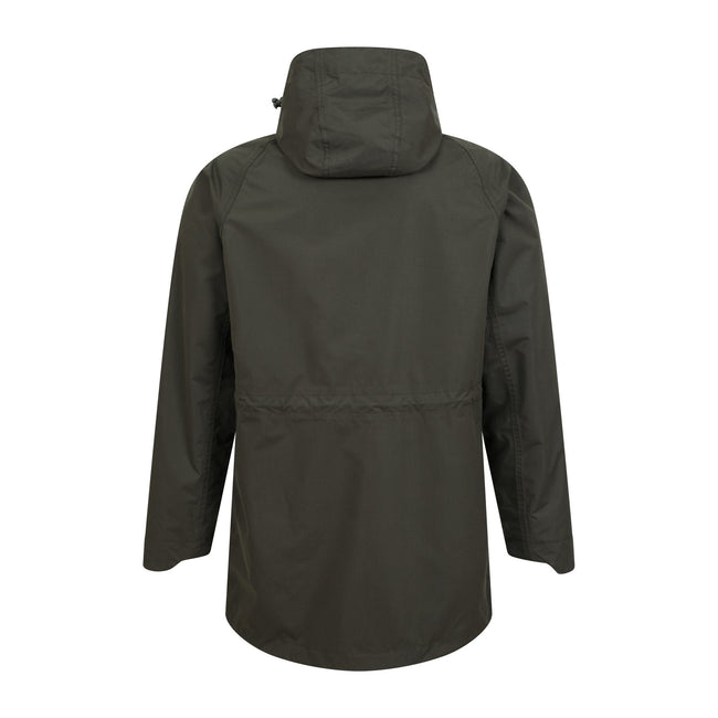 Dark Khaki - Back - Mountain Warehouse Mens Westport Long Waterproof Jacket