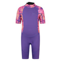 Coral - Front - Mountain Warehouse Childrens-Kids Shorty Printed Wetsuit