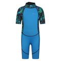 Bright Green - Front - Mountain Warehouse Childrens-Kids Shorty Printed Wetsuit