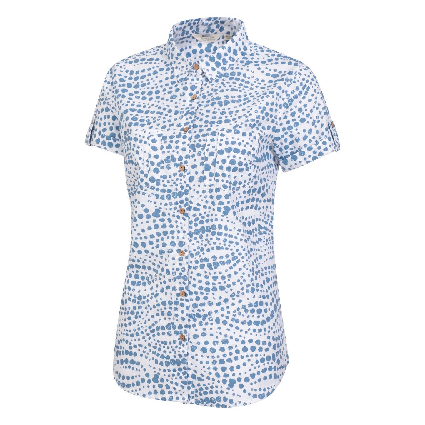 Blue - Lifestyle - Mountain Warehouse Womens-Ladies Coconut Spotted Short-Sleeved Shirt
