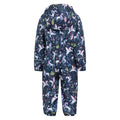 Blue-Pink-Green - Back - Mountain Warehouse Baby Unicorn Rain Suit