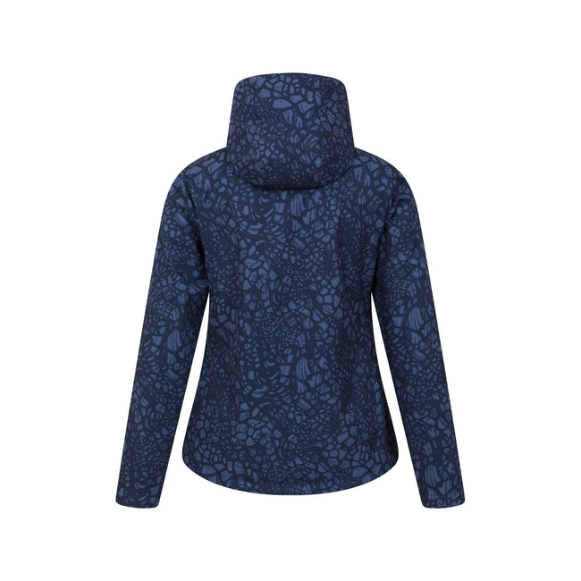 Dark Blue - Back - Mountain Warehouse Womens-Ladies Exodus Giraffe Print Water Resistant Soft Shell Jacket