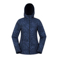 Dark Blue - Front - Mountain Warehouse Womens-Ladies Exodus Giraffe Print Water Resistant Soft Shell Jacket