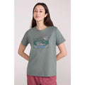 Light Khaki - Front - Mountain Warehouse Womens-Ladies Sunrise Organic Loose Fit T-Shirt