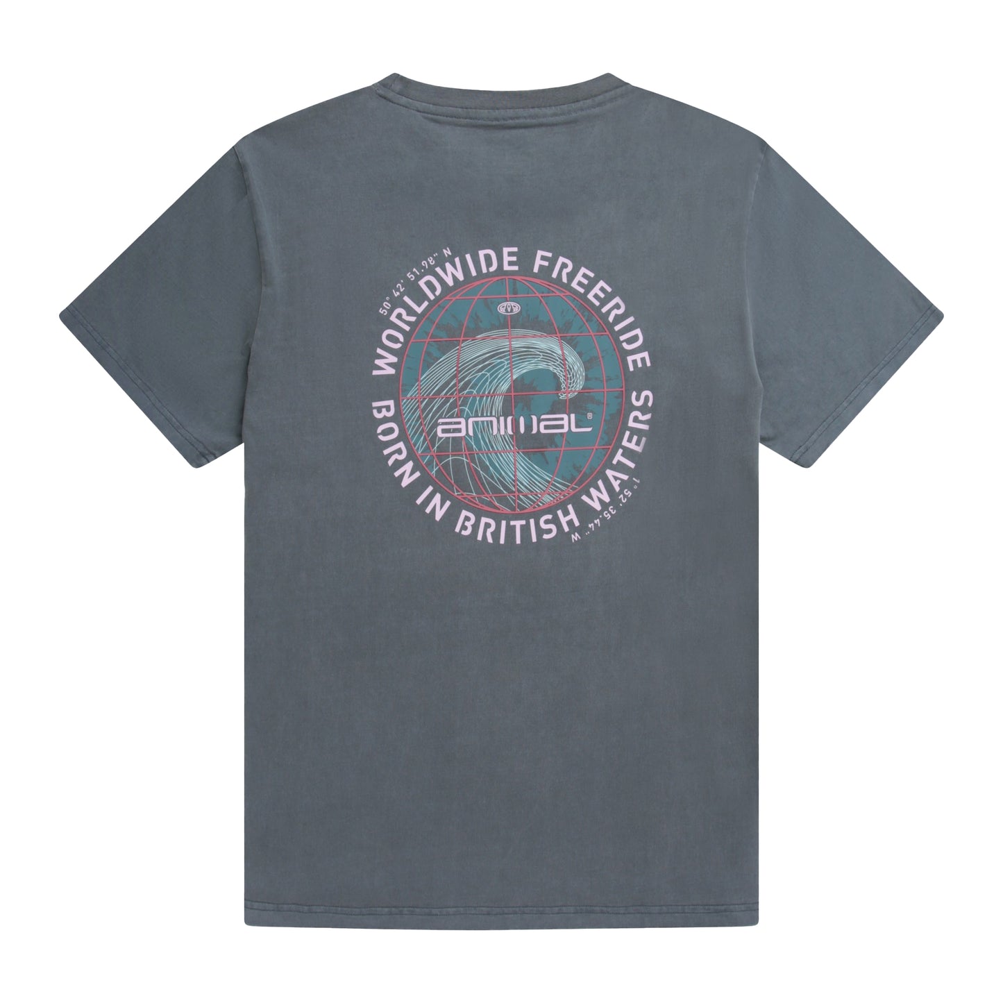 Petrol - Back - Animal Mens Chase Back Print Organic T-Shirt