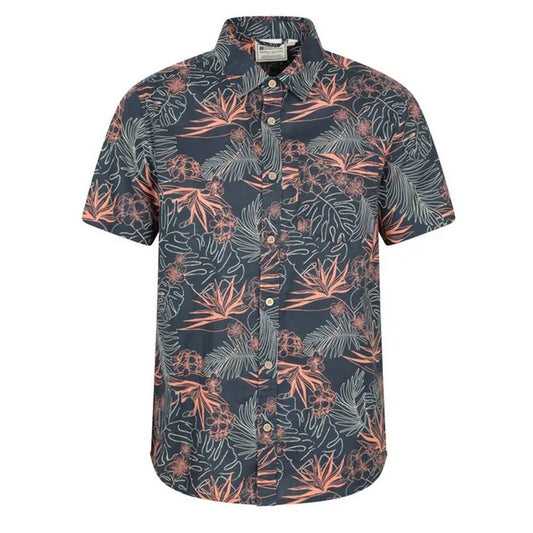 Navy - Front - Mountain Warehouse Mens Tropical Floral Short-Sleeved Shirt