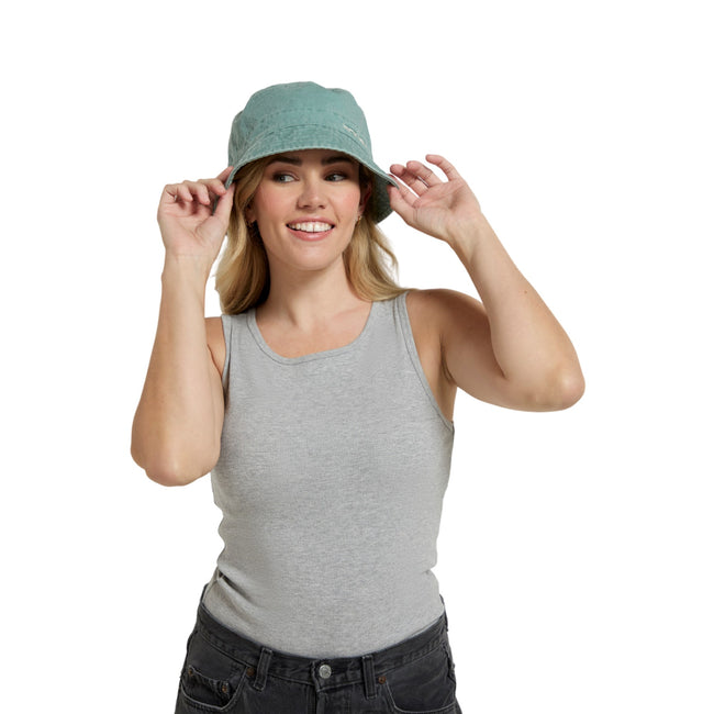 Pale Green - Lifestyle - Animal Womens-Ladies Indie Logo Organic Bucket Hat