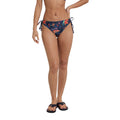 Orange - Side - Animal Womens-Ladies Iona Leaf Print Recycled Side Tie Bikini Bottoms