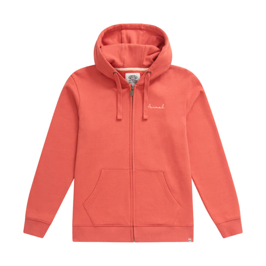 Burnt Orange - Front - Animal Womens-Ladies Maya Back Print Organic Full Zip Hoodie