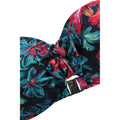 Red-Blue - Side - Animal Womens-Ladies Floral Front Tie Bikini Top