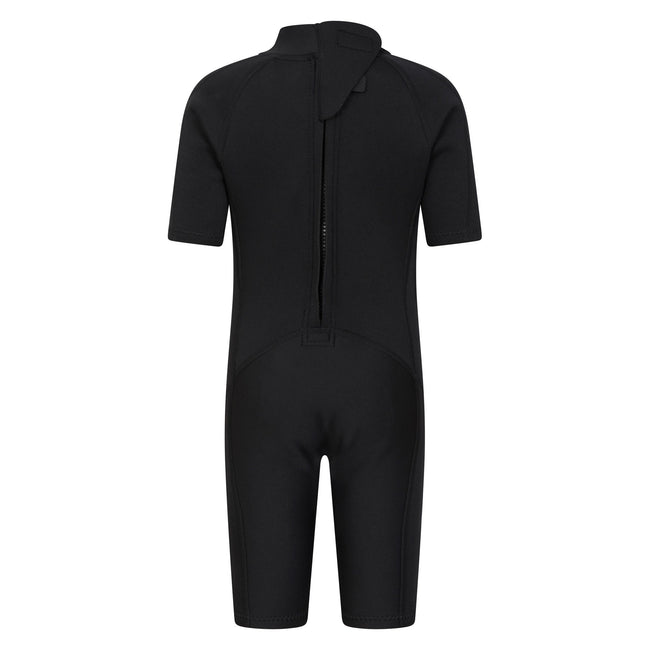 Black - Back - Mountain Warehouse Childrens-Kids Shorty Logo Wetsuit