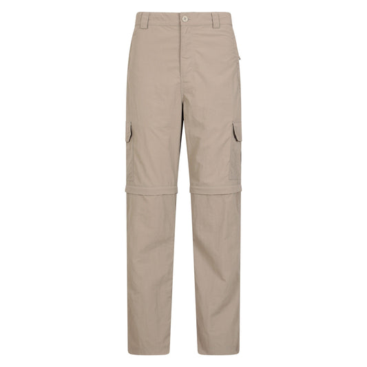 Beige - Front - Mountain Warehouse Mens Explore Zip-Off Trousers
