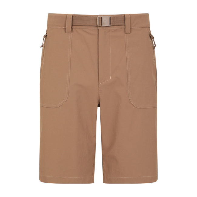 Dark Beige - Front - Mountain Warehouse Mens Grassland Belted Shorts