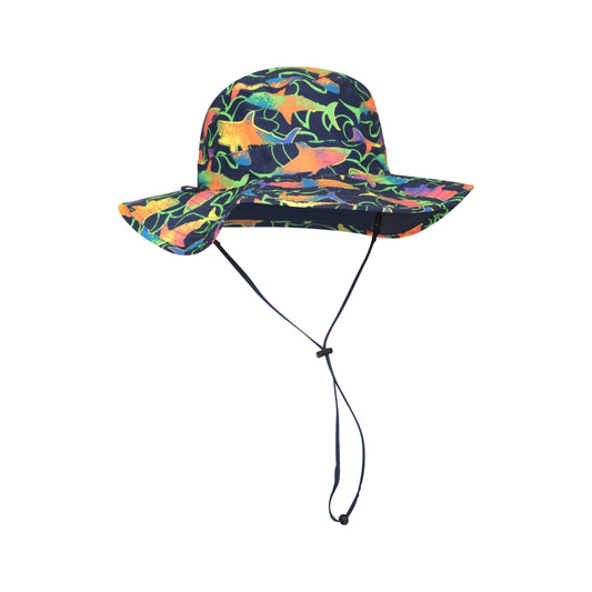 Navy - Front - Mountain Warehouse Childrens-Kids Printed Water Resistant Sun Hat