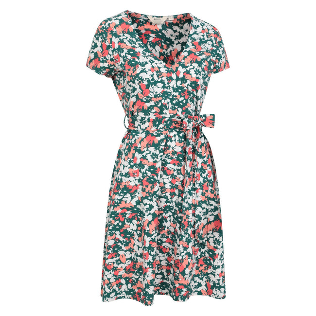 Teal - Lifestyle - Mountain Warehouse Womens-Ladies Santorini Floral Jersey Wrap Dress