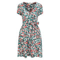 Teal - Front - Mountain Warehouse Womens-Ladies Santorini Floral Jersey Wrap Dress