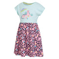 Light Blue - Side - Mountain Warehouse Girls Poppy Leopard Print Organic Cotton Dress