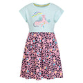 Light Blue - Front - Mountain Warehouse Girls Poppy Leopard Print Organic Cotton Dress