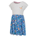 Grey - Side - Mountain Warehouse Girls Poppy Bird Organic Cotton Dress