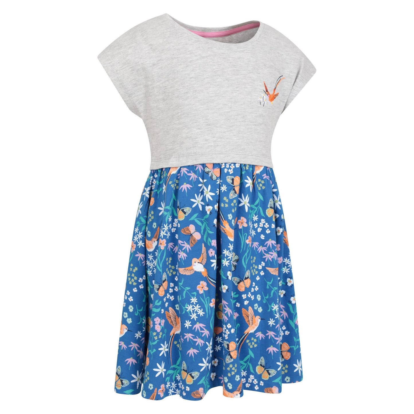 Grey - Lifestyle - Mountain Warehouse Girls Poppy Bird Organic Cotton Dress