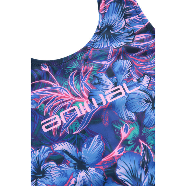 Blue - Back - Animal Girls Vacation One Piece Swimsuit