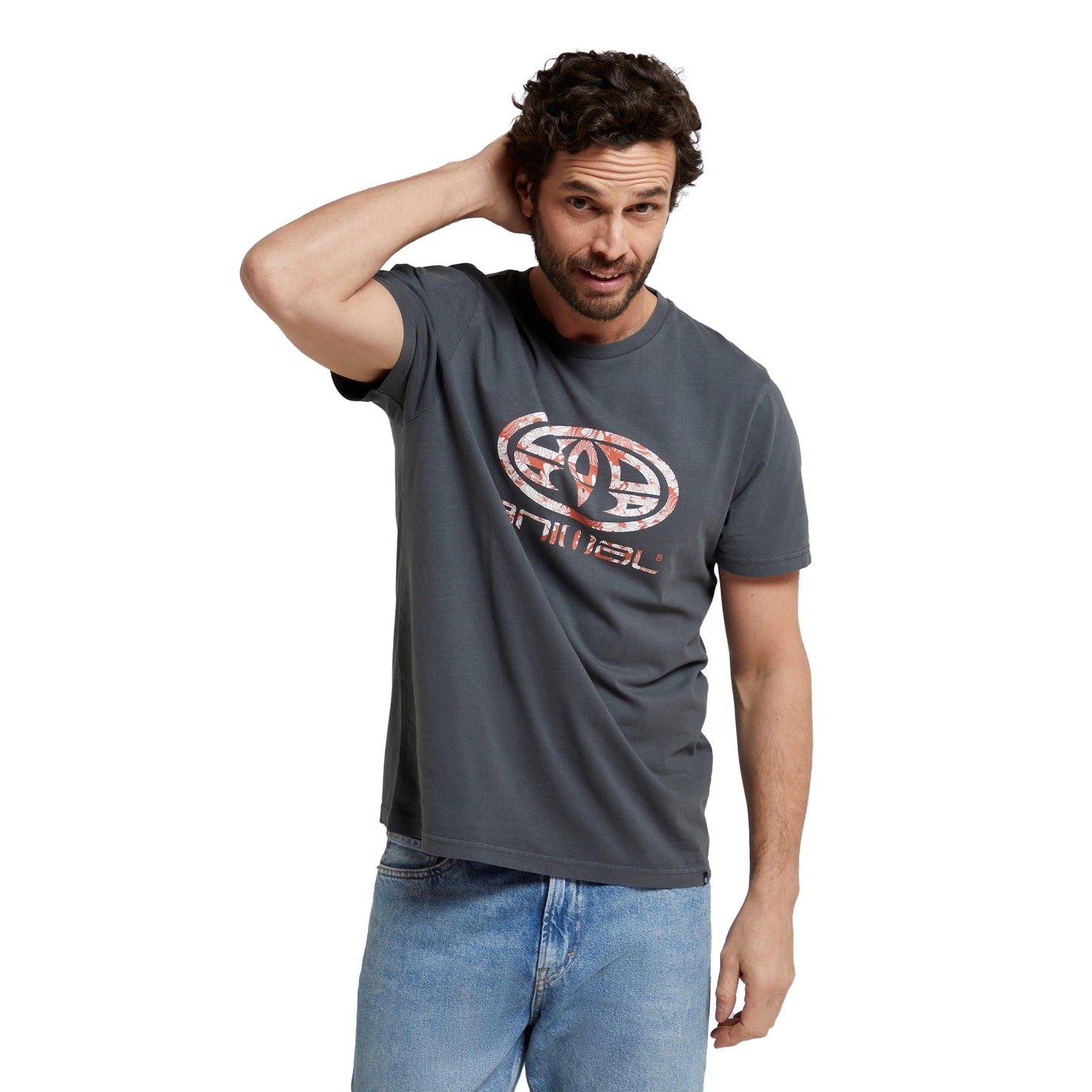 Charcoal - Side - Animal Mens Jacob Organic T-Shirt