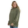 Khaki Green - Side - Animal Womens-Ladies Amber Organic Relaxed Fit Hoodie