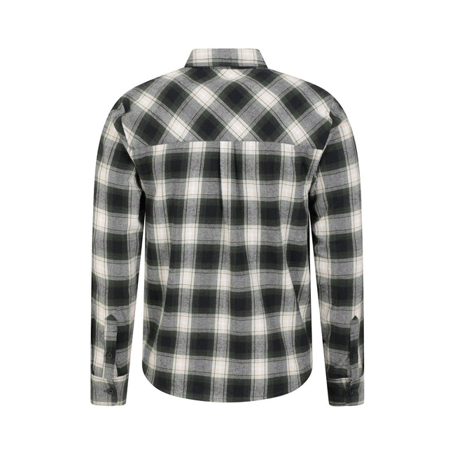 Dark Green - Back - Mountain Warehouse Mens Trace Flannel Long-Sleeved Shirt