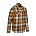 Rust - Side - Mountain Warehouse Mens Trace Flannel Long-Sleeved Shirt
