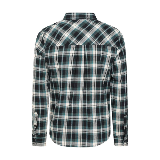 Khaki Green - Back - Mountain Warehouse Mens Trace Flannel Long-Sleeved Shirt