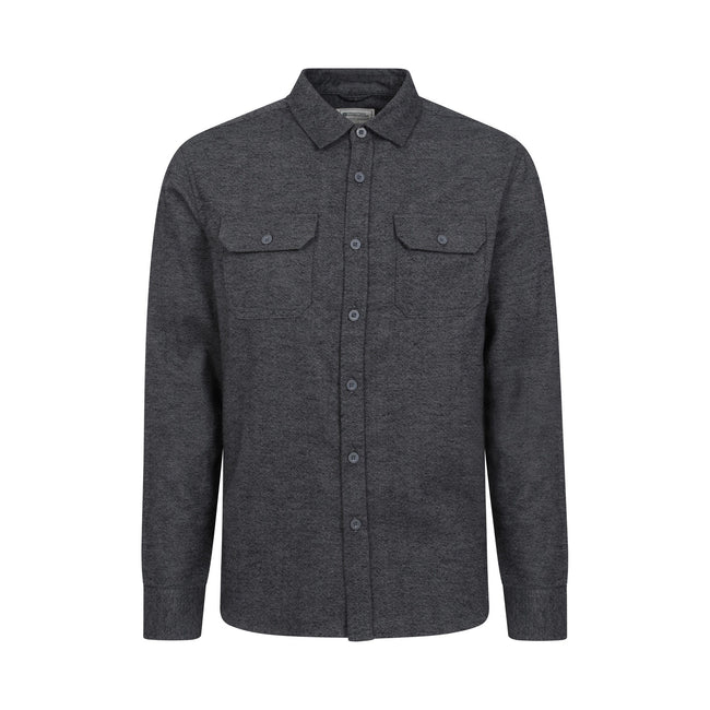 Dark Grey - Front - Mountain Warehouse Mens Trace Flannel Long-Sleeved Shirt