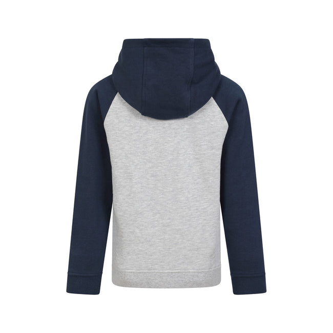 Grey-Navy - Back - Mountain Warehouse Childrens-Kids Terry Tiger Organic Hoodie