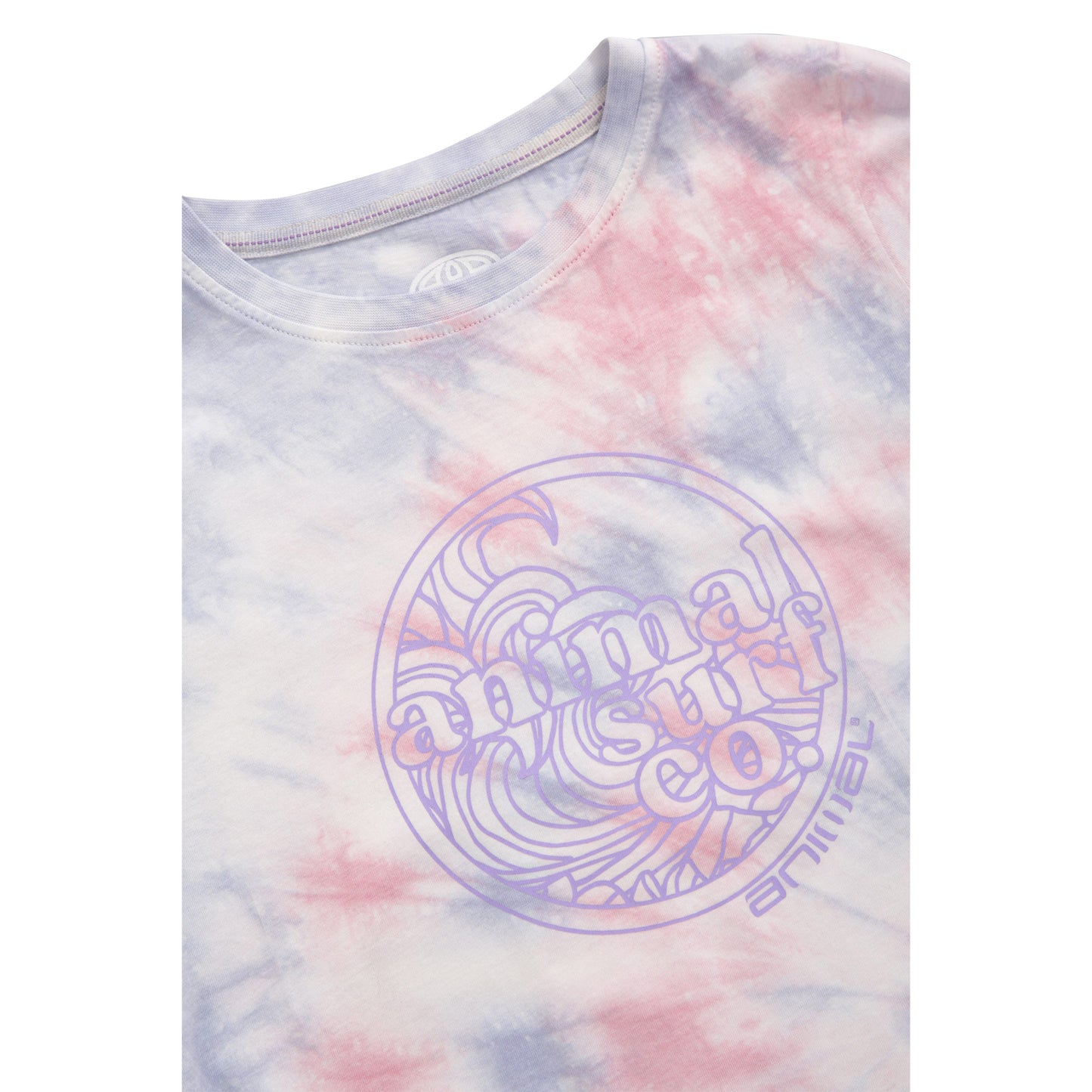 Pale Pink - Side - Animal Childrens-Kids Charley Tie Dye Organic T-Shirt