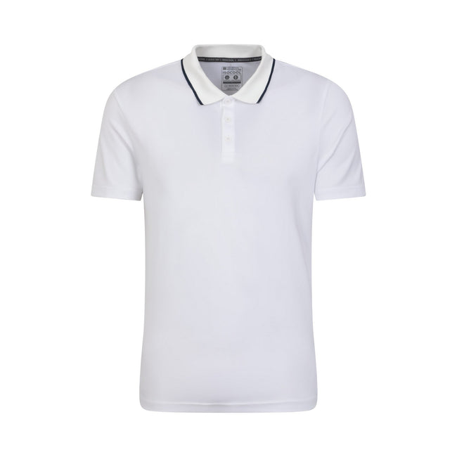 White - Front - Mountain Warehouse Mens Tournament IsoCool Polo Shirt