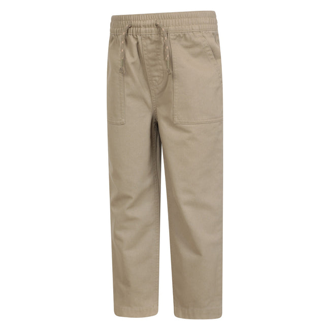 Beige - Side - Mountain Warehouse Childrens-Kids Cooper Herringbone Trousers
