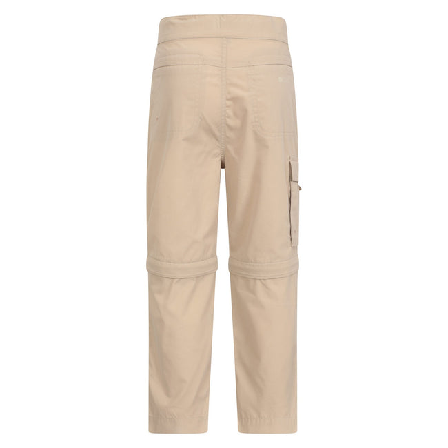 Beige - Back - Mountain Warehouse Childrens-Kids Zip-Off Active Trousers