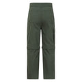 Khaki Green - Back - Mountain Warehouse Childrens-Kids Zip-Off Active Trousers