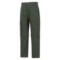 Khaki Green - Side - Mountain Warehouse Childrens-Kids Zip-Off Active Trousers