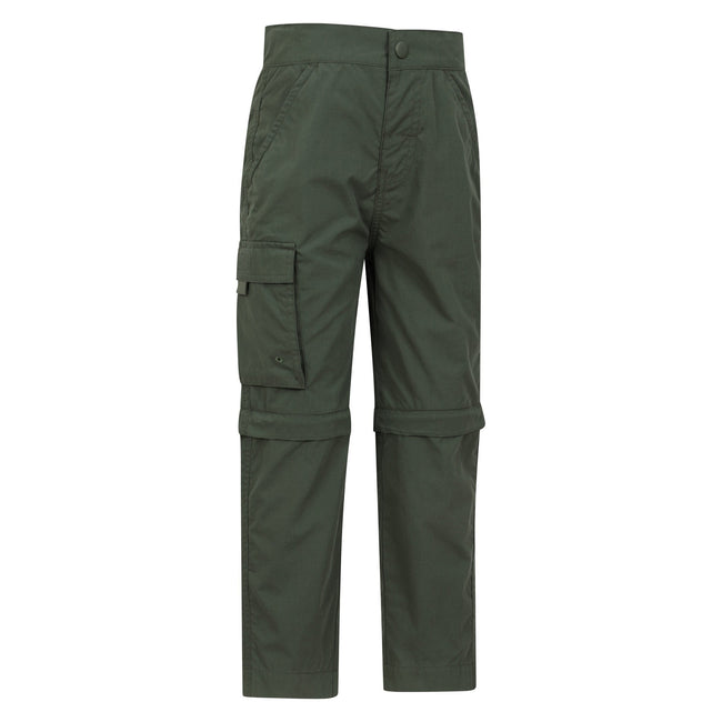 Khaki Green - Lifestyle - Mountain Warehouse Childrens-Kids Zip-Off Active Trousers