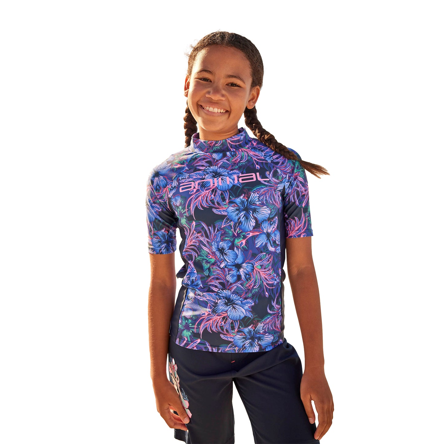Indigo - Pack Shot - Animal Childrens-Kids Daisy Floral Recycled Rash Top
