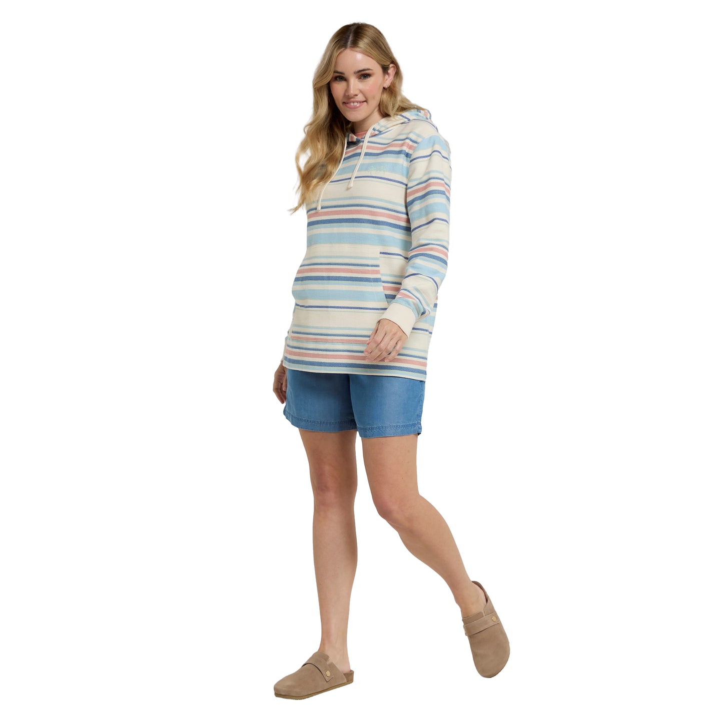 Coral - Side - Animal Womens-Ladies Lila Organic Beach Hoodie