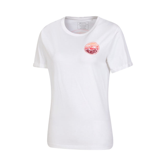White - Side - Mountain Warehouse Womens-Ladies Palm Wave Organic Cotton Loose Fit T-Shirt